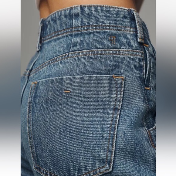 Anthropologie The Lonnie Sparkle Cuffed High Rise Crop Jeans Sequin Blue - Picture 5 of 7